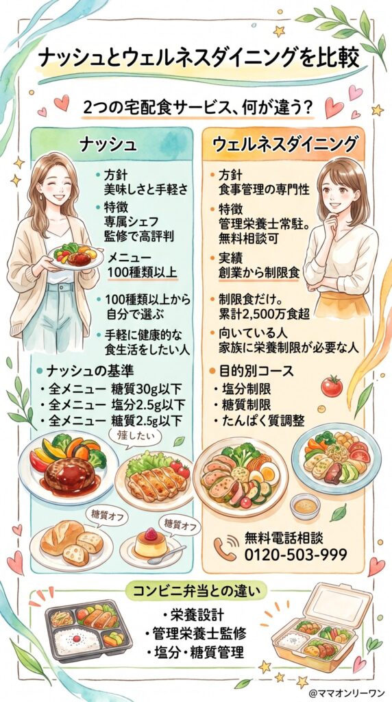 ナッシュとウェルネスダイニング、そもそも何が違うサービスなの？