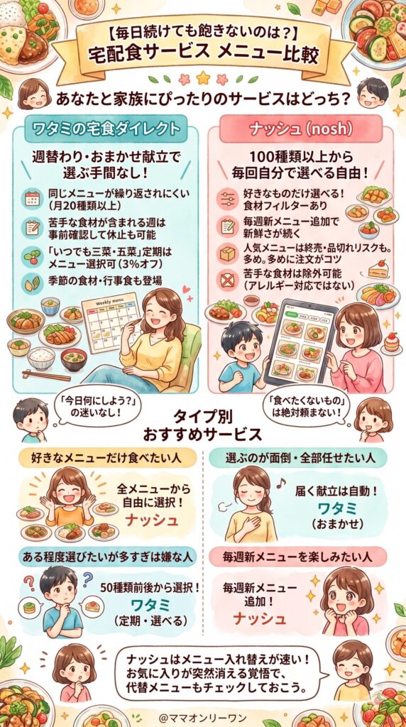 【メニューの比較】毎日続けても飽きないのはどちらか