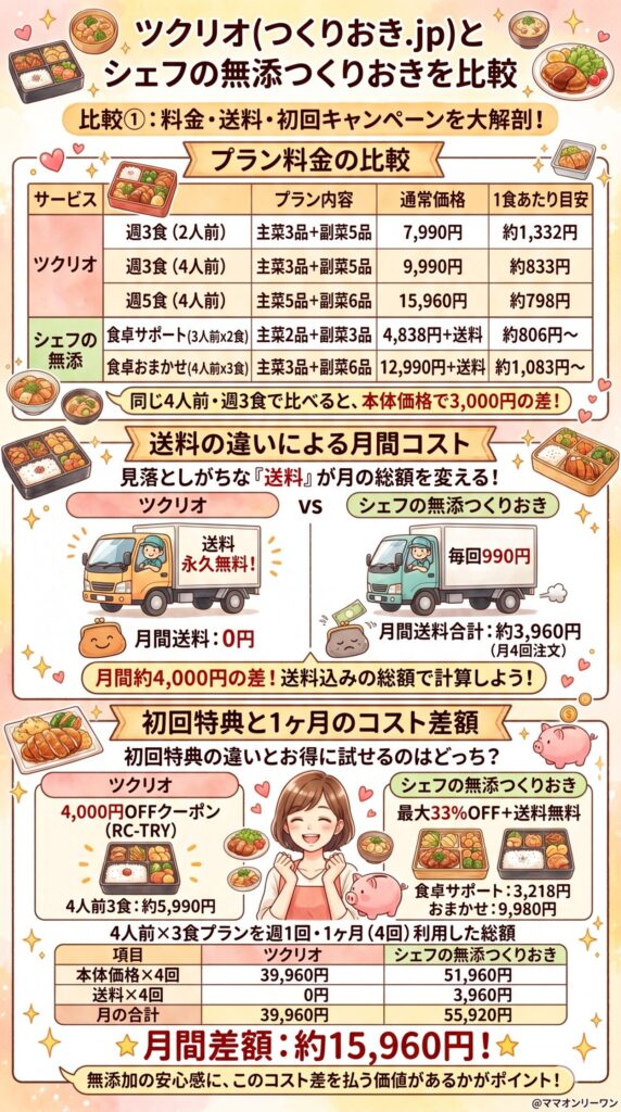 比較①料金・送料・初回キャンペーン