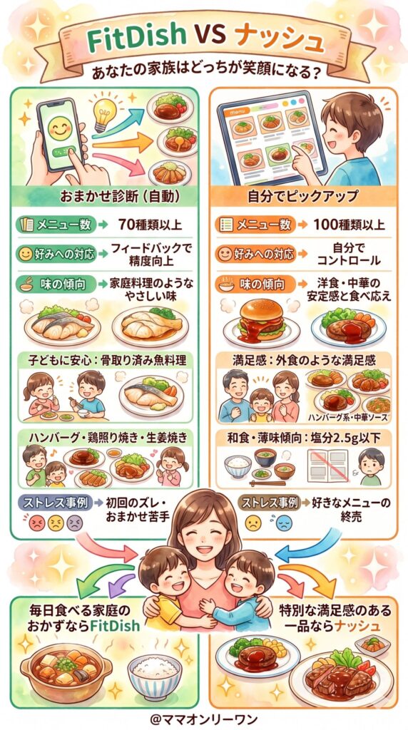 メニューと味を比べる——家族が「また食べたい」と言うのはどちらか