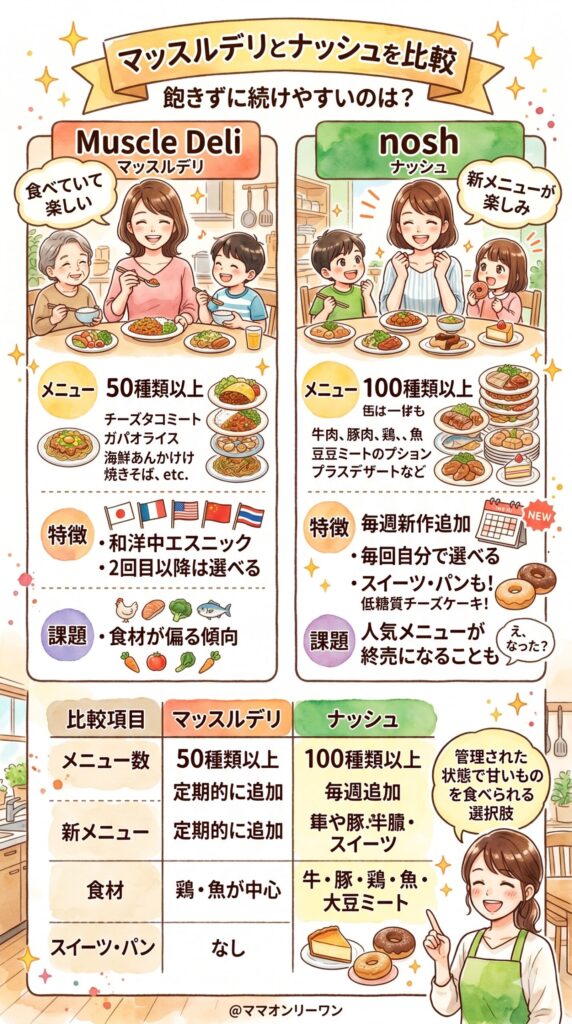 メニューの種類と飽きにくさ