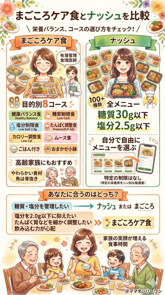 栄養管理・コースの選び方を比べてみた