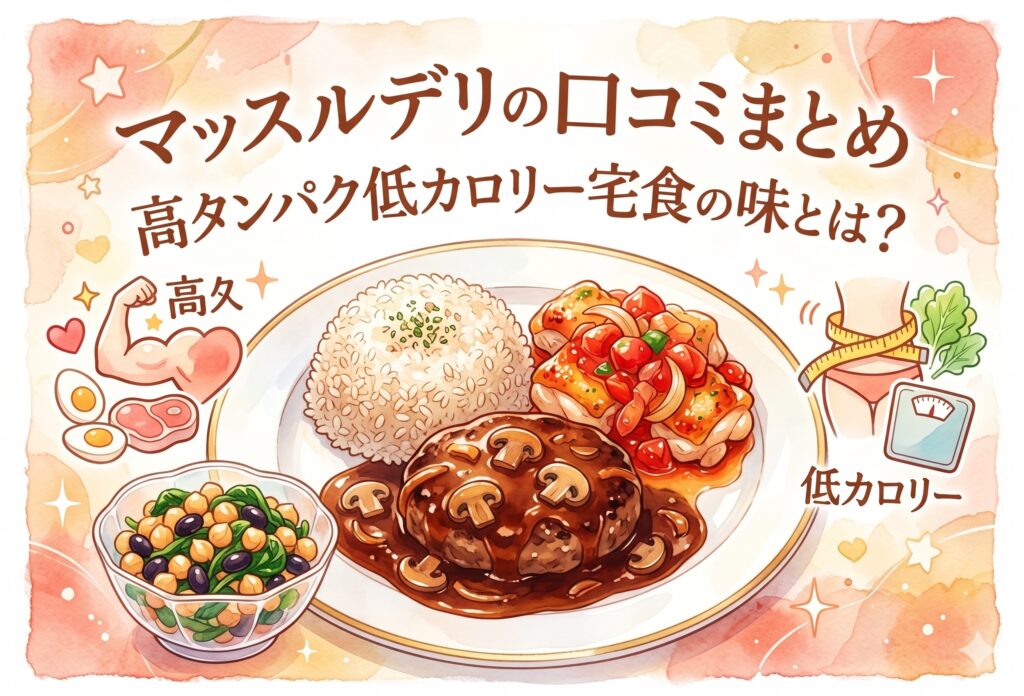 マッスルデリの口コミまとめ｜高タンパク低カロリー宅食の味・効果を家族目線で解説