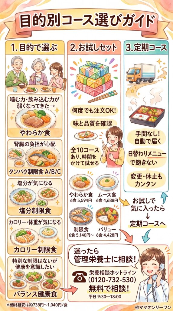 メディカルフードサービス コース・料金を目的別に整理|どれを選べばいいか迷ったら