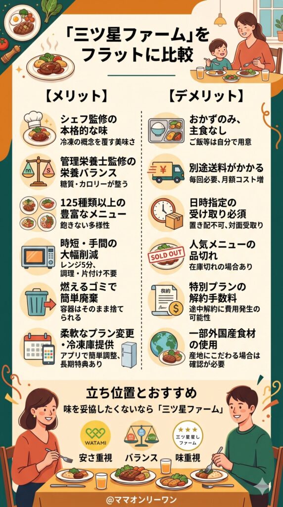 メリットとデメリットを並べて、フラットに比較する