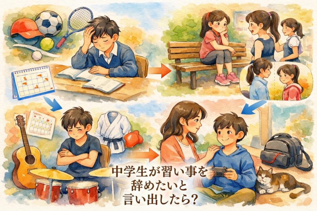 中学生が習い事を辞めたいと言い出したら？理由別の正しい対応と辞め時の判断軸