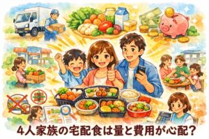 4人家族の宅配食は量と費用が心配？ファミリー向けの6社を比べた後悔しない選び方と比較
