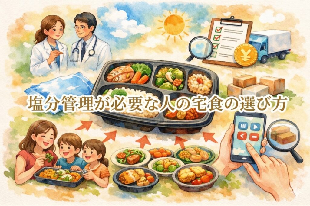 塩分管理が必要な人の宅配食の選び方｜冷凍弁当で無理なく続けるポイントと見極め方