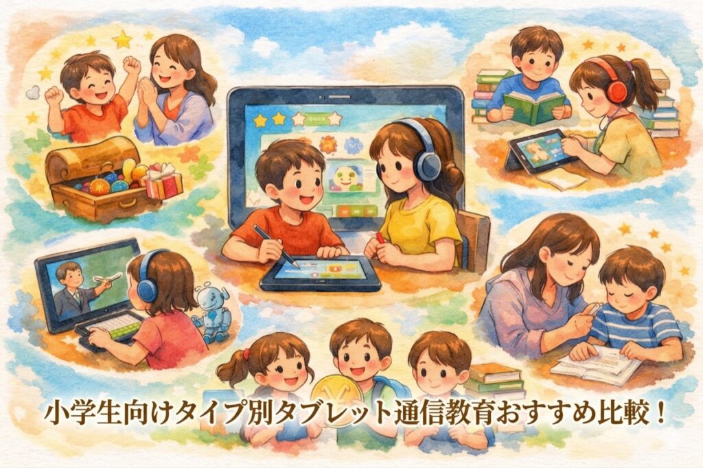 小学生向けタイプ別タブレット通信教育おすすめ比較！使いやすさと学習効果で失敗しない選び方