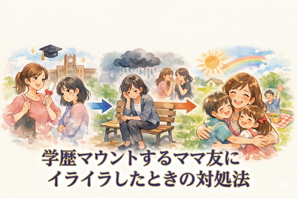 学歴マウントするママ友にイライラしたときの対処法｜うまいかわし方と気持ちを軽くする考え方