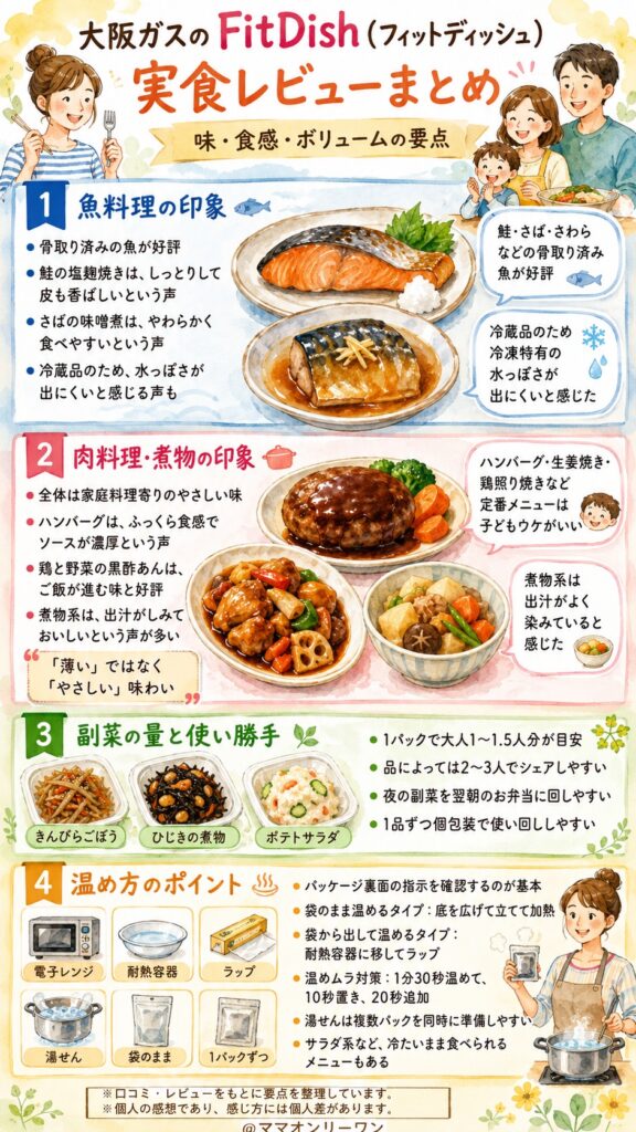 大阪ガスのFitDish(フィットディッシュ) 実食レビューまとめ——味・食感・ボリュームを評価する