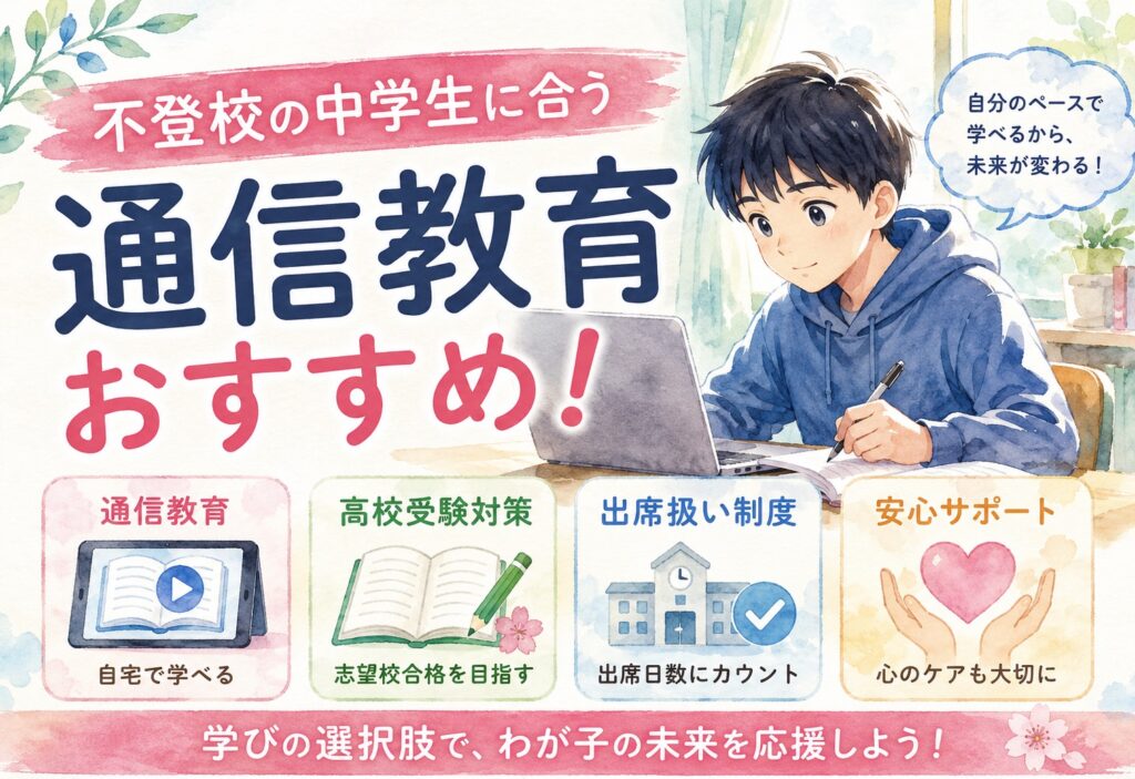 不登校の中学生に合う通信教育おすすめ！高校受験対策と出席扱い制度を徹底解説