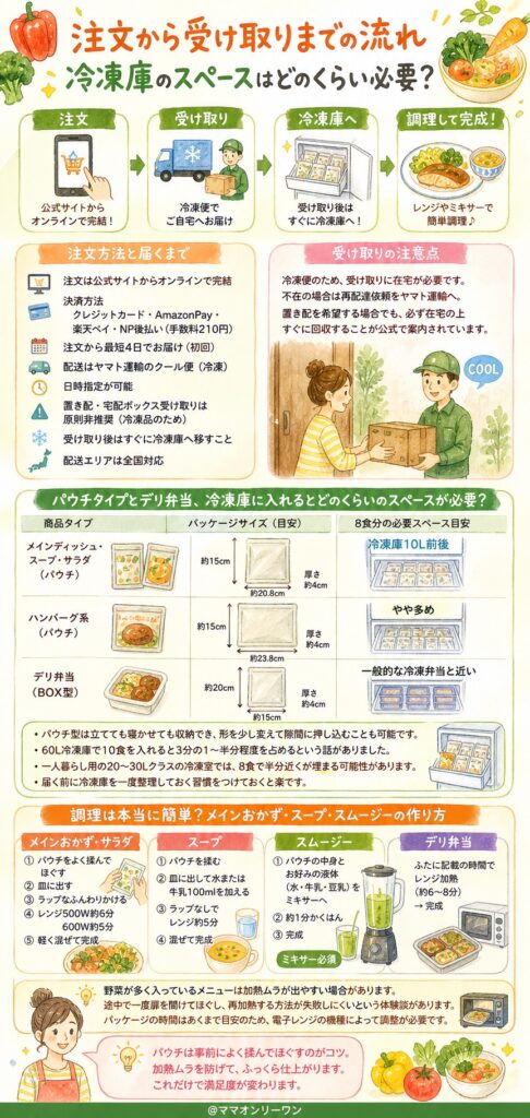 GREEN SPOON(グリーンスプーン) 注文から受け取りまでの流れ。冷凍庫のスペースはどのくらい必要?