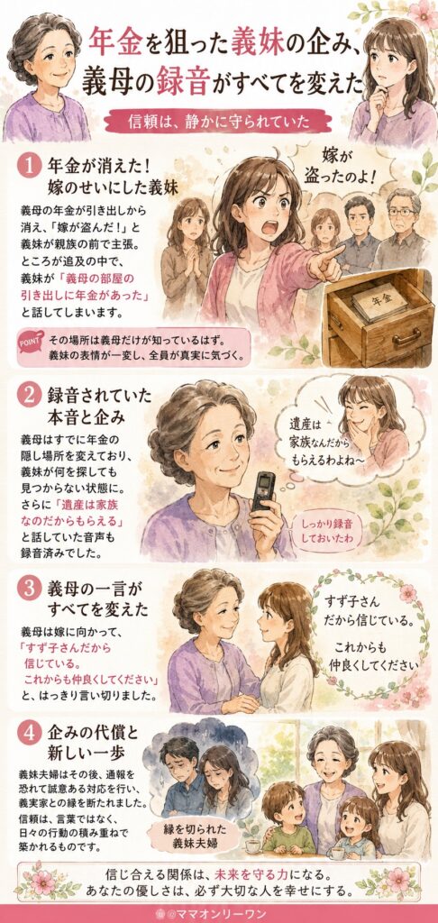 義母の年金を狙っていた義妹が、義母自身に録音されていた話