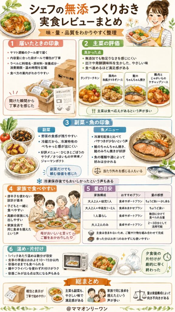 シェフの無添つくりおき 実食レビューまとめ|味・量・品質を評価
