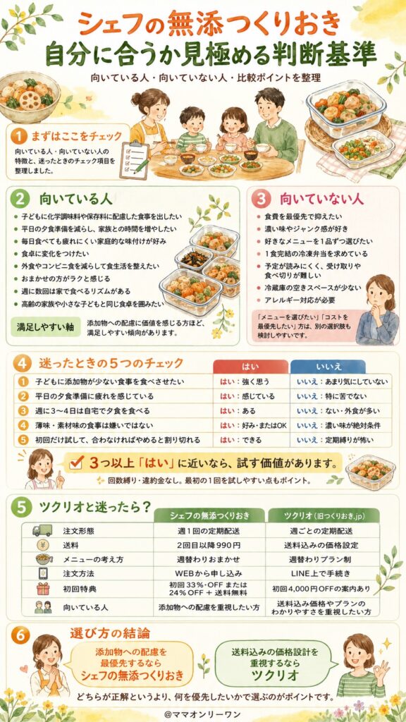 シェフの無添つくりおき 自分に合うかどうかを見極める判断基準