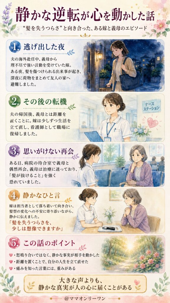 「髪を丸刈りにする」と脅してきた義母への、静かな逆転