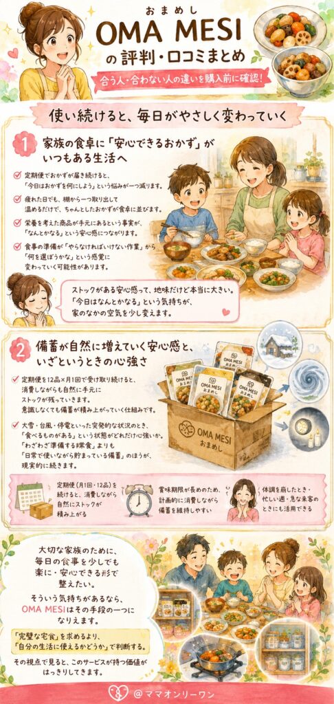 OMA MESI(おまめし) 使い続けると毎日がどう変わるか:継続した先の景色