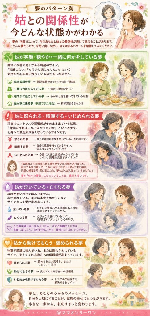 夢のパターン別｜姑との関係性が今どんな状態かがわかる