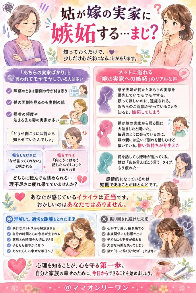 姑が嫁の実家に嫉妬する…まじ?
