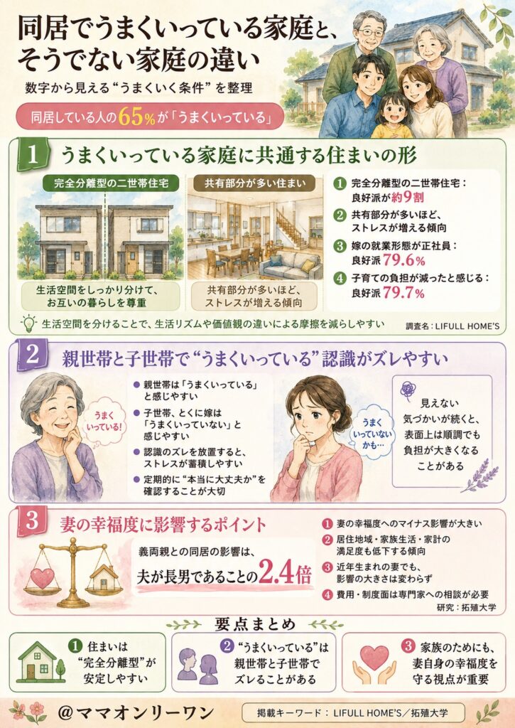 同居でうまくいっている家庭と、そうでない家庭の違い
