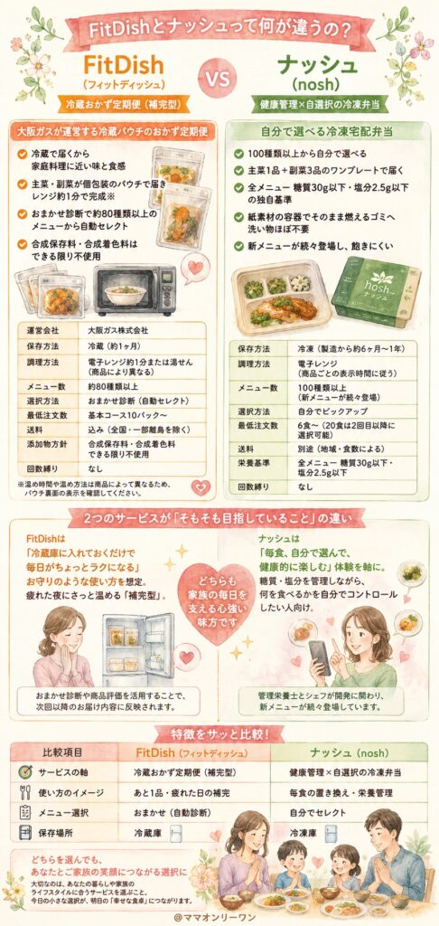 FitDishとナッシュって何が違うの？