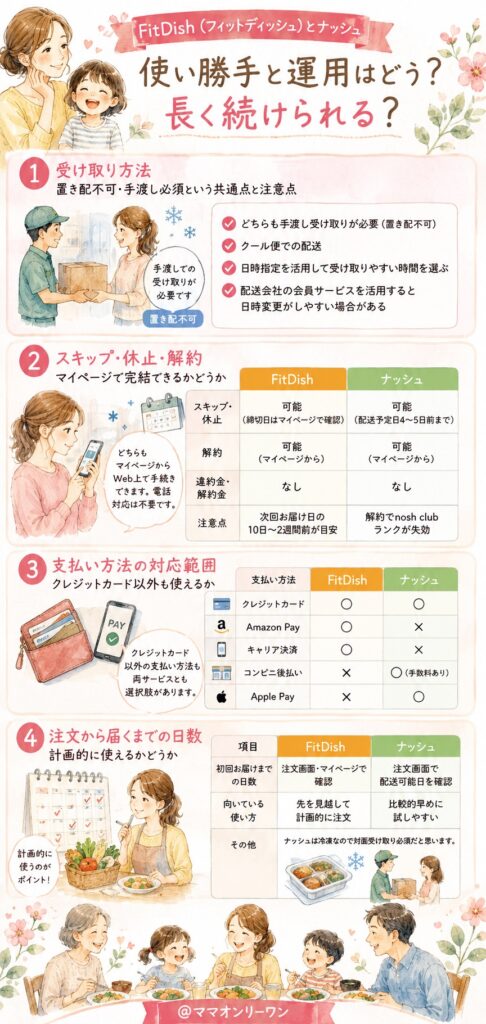 FitDish (フィットディッシュ)とナッシュ使い勝手と運用はどう？長く続けられる？