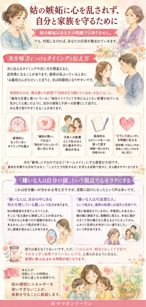 姑の嫉妬に心を乱されず、自分と家族を守るために