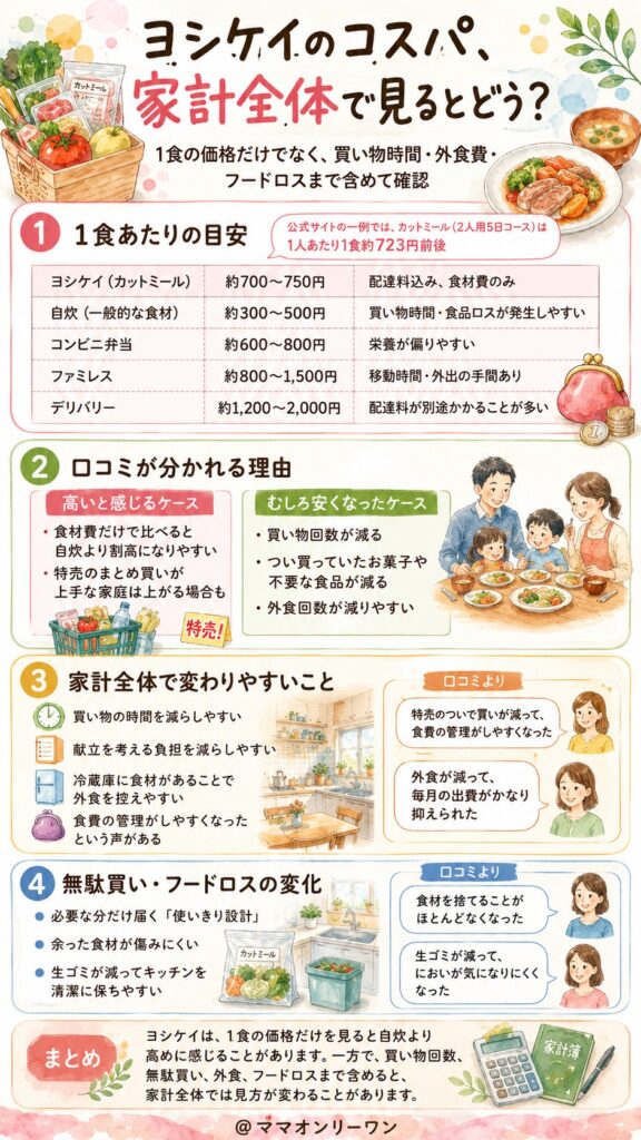ヨシケイ コスパの現実を家計全体で見直してみる