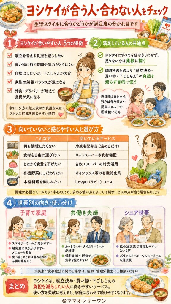 ヨシケイ 合っている人・向いていない人をはっきり見極める