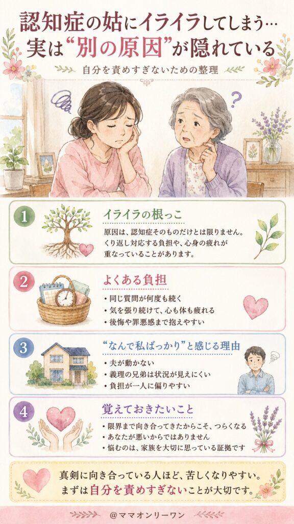 認知症の姑にイライラしてしまう…それって、実は違う原因がある