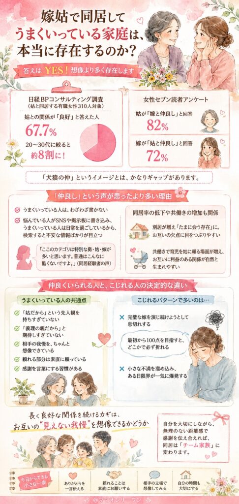 嫁姑で同居してうまくいっている家庭は、本当に存在するのか