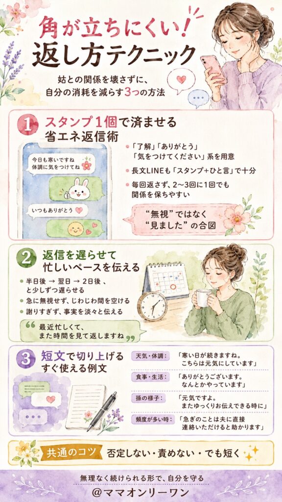 角が立ちにくい！返し方テクニック