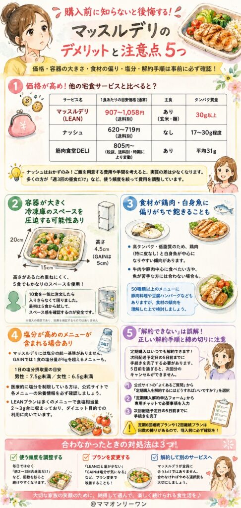 マッスルデリ 購入前に知らないと後悔するデメリットと注意点
