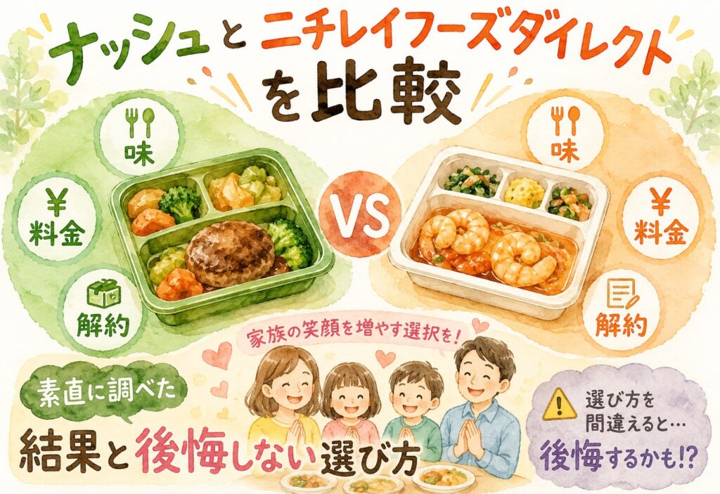 ナッシュとニチレイフーズダイレクトを比較｜味・料金・解約まで素直に調べた結果と後悔しない選び方