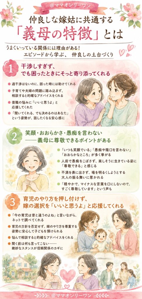 仲良しな嫁姑に共通する「義母の特徴」とは