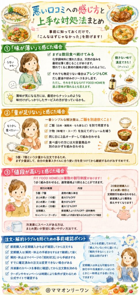 FIT FOOD HOME 悪い口コミへの感じ方