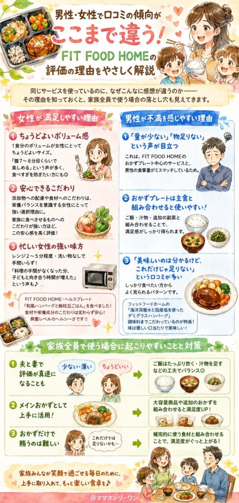 FIT FOOD HOME 男性・女性で口コミの傾向がここまで違う