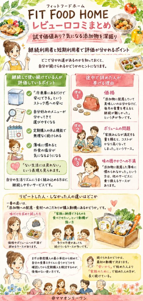 FIT FOOD HOME 継続利用者と短期利用者で評価が分かれるポイント