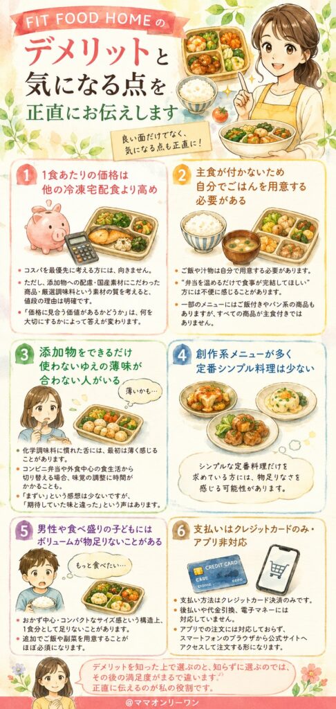 FIT FOOD HOMEのデメリットと気になる点を正直に伝える