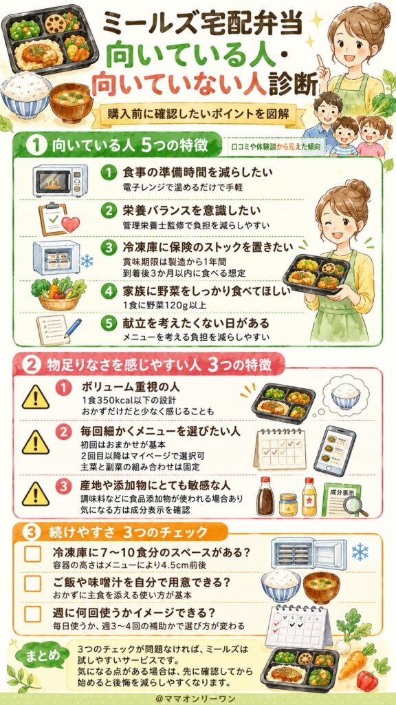 デリッシュキッチンのミールズ（Meals） 購入前に必ず確認したい「向いている人・向いていない人」診断