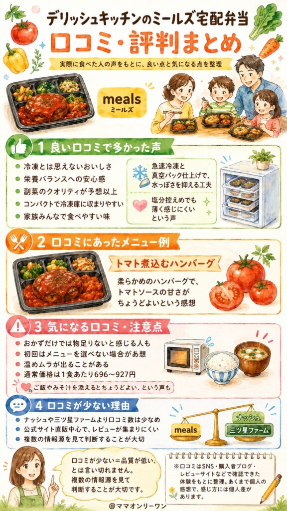 デリッシュキッチンのミールズ（Meals） 実際に食べた人のリアルな口コミ・評判を徹底調査