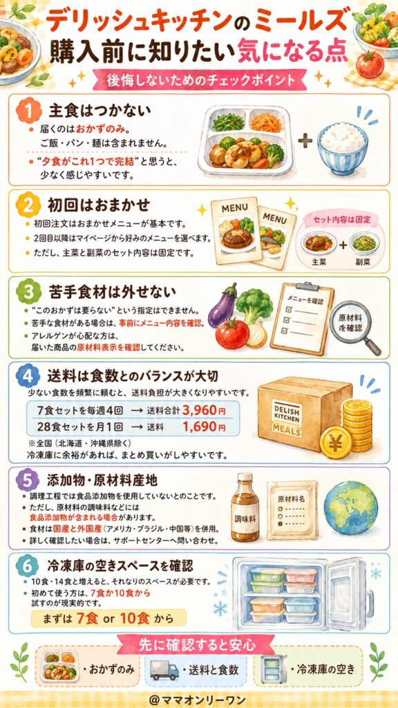 デリッシュキッチンのミールズ（Meals） 購入後に「こんなはずじゃなかった」を防ぐための気になる点