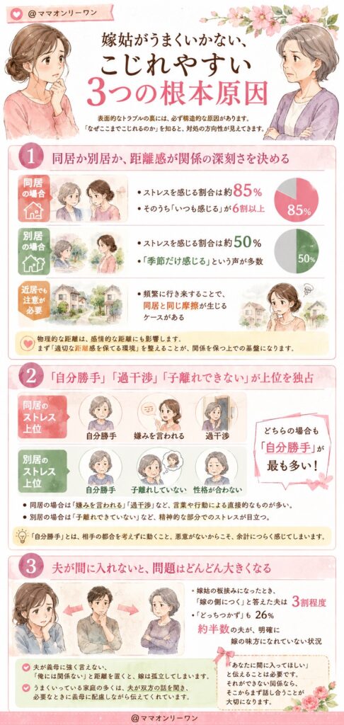 嫁姑がうまくいかない、こじれやすい3つの根本原因