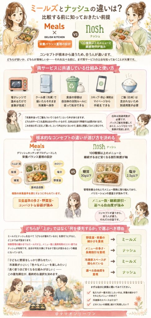 ミールズとナッシュの違いは？比較する前に知っておきたい前提