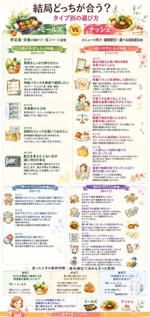 デリッシュキッチンのミールズとナッシュ 結局どっちが合う？タイプ別の選び方