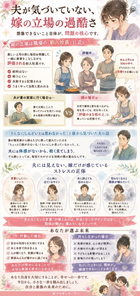 夫が気づいていない、嫁の立場の過酷さ