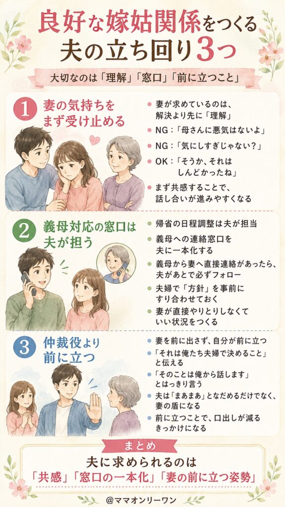 嫁姑問題が上手くいく家の夫の立ち回り