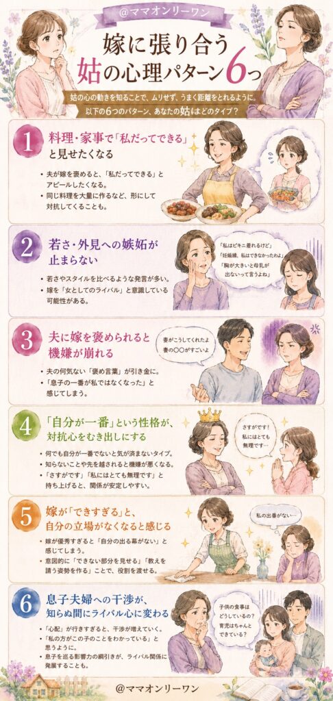 嫁に張り合う姑の心理パターン6つ