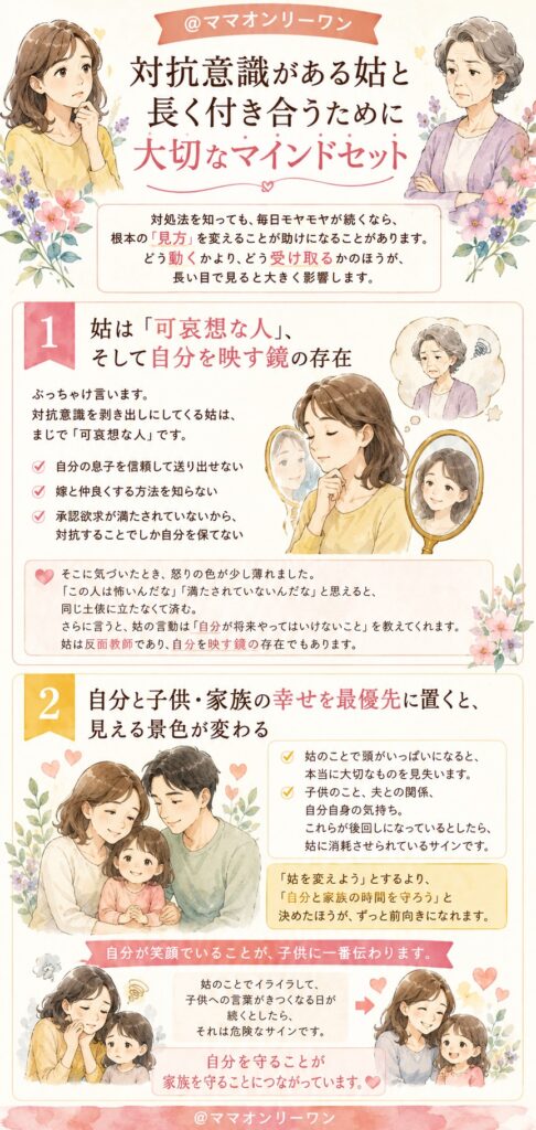 対抗意識がある姑と長く付き合うために大切なマインドセット